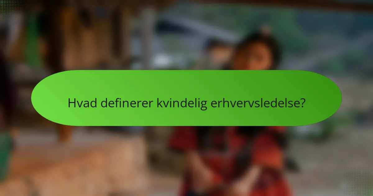 Hvad definerer kvindelig erhvervsledelse?
