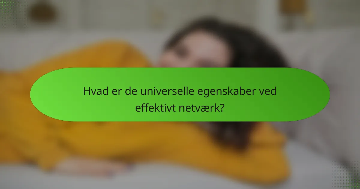 Hvad er de universelle egenskaber ved effektivt netværk?
