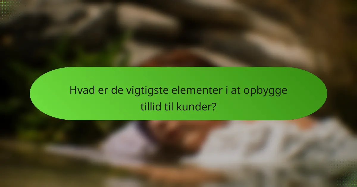Hvad er de vigtigste elementer i at opbygge tillid til kunder?