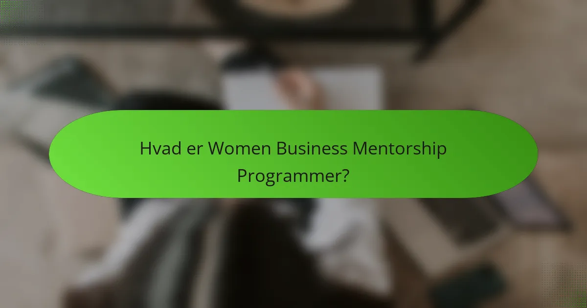 Hvad er Women Business Mentorship Programmer?