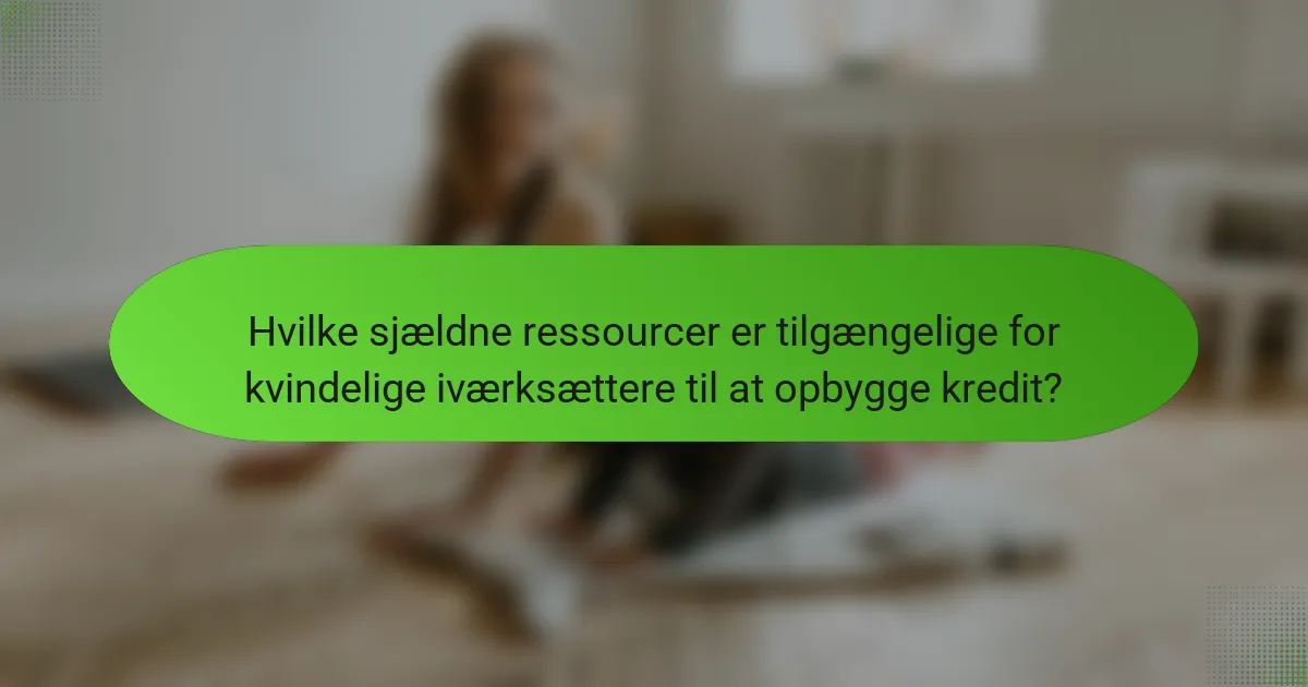 Hvilke sjældne ressourcer er tilgængelige for kvindelige iværksættere til at opbygge kredit?
