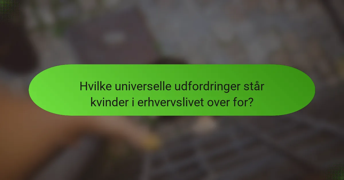 Hvilke universelle udfordringer står kvinder i erhvervslivet over for?